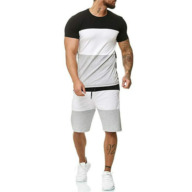 Details about   Men's sportswear T-shirt short sleeve shorts pants suit jogging leisure suit 